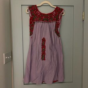 Mi Golondrina Flores Dress - Purple